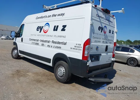 2024 Ram Promaster 2500 Tradesman High Roof 159 Wb W/Pass Seat from USA, damaged, VIN 3C6LRVDG8RE136749